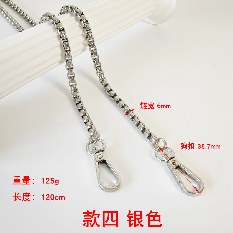 Metal Bag Chain With Woven Shoulder Strap For DIY