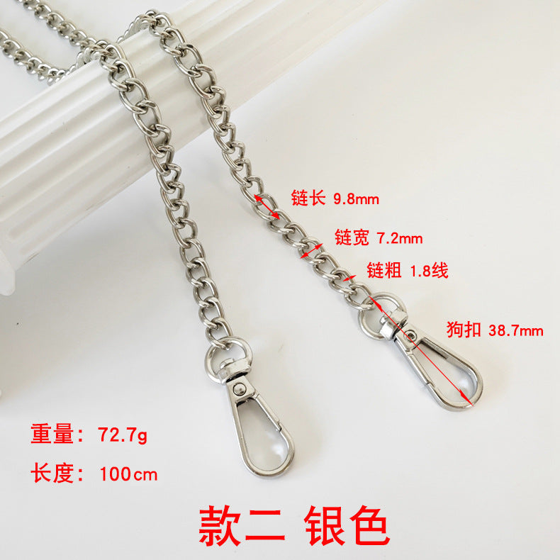 Metal Bag Chain With Woven Shoulder Strap For DIY