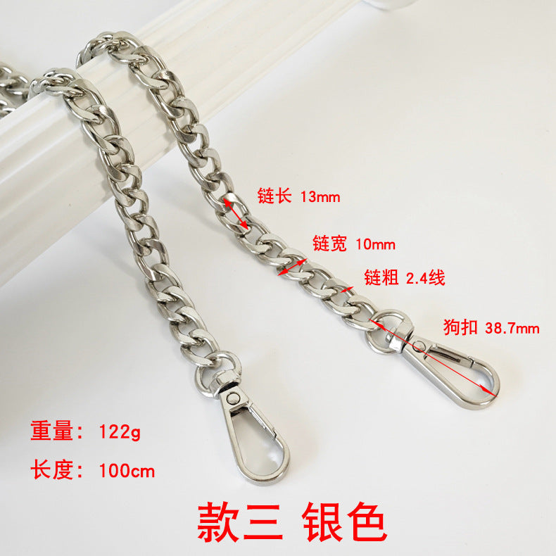 Metal Bag Chain With Woven Shoulder Strap For DIY