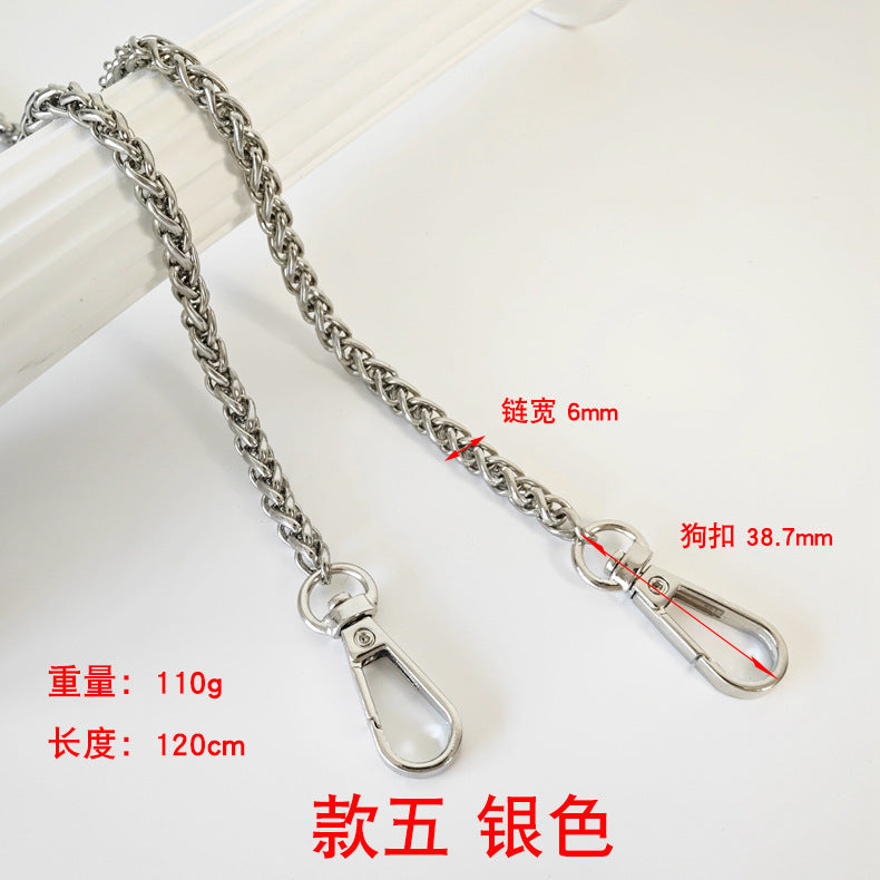 Metal Bag Chain With Woven Shoulder Strap For DIY
