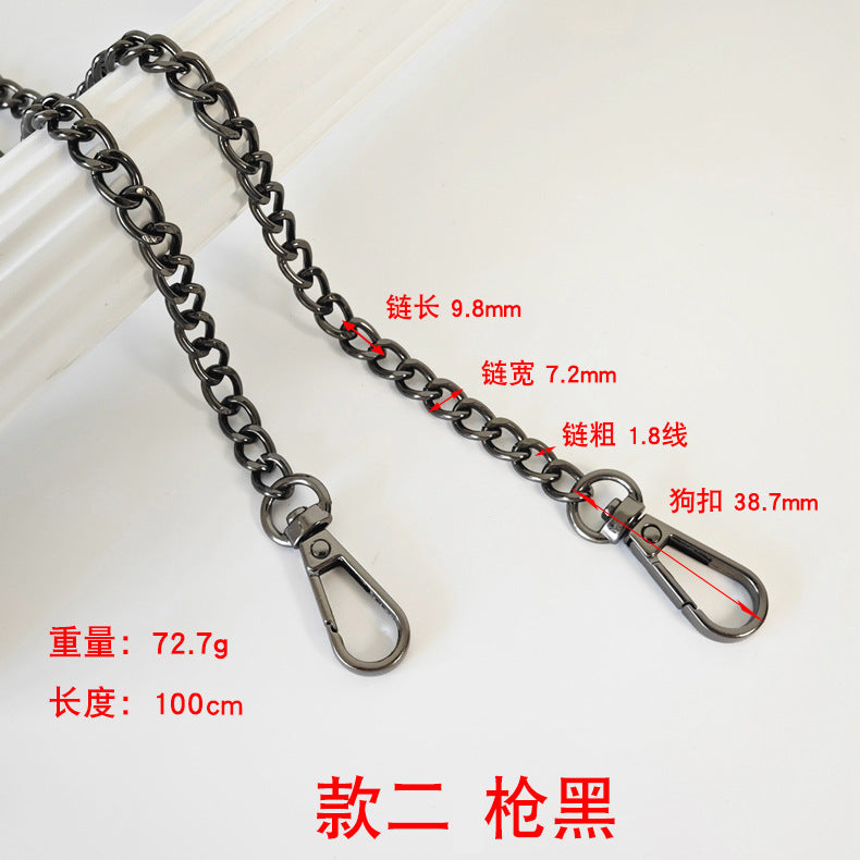 Metal Bag Chain With Woven Shoulder Strap For DIY