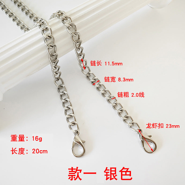 Metal Bag Chain With Woven Shoulder Strap For DIY