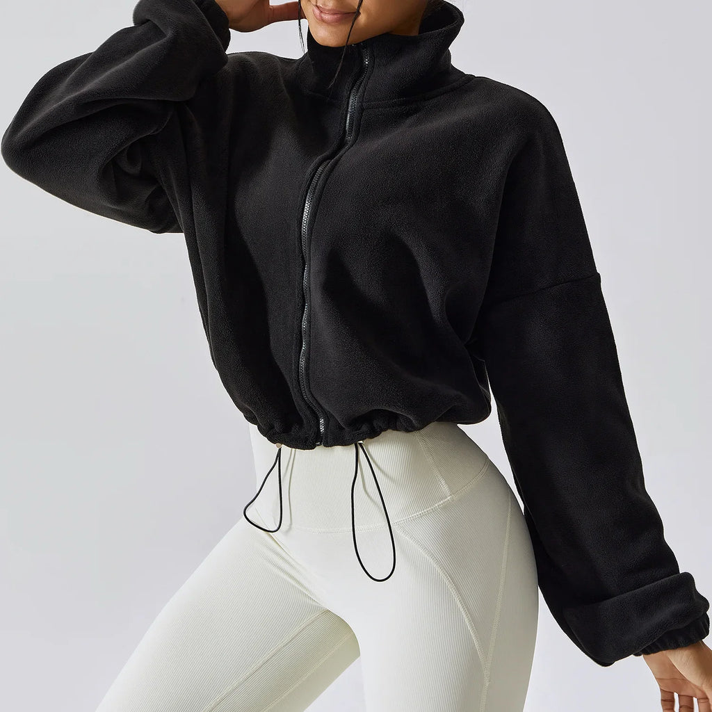 PolarFleece Women's Zip Hoodie - Cozy Crop Top