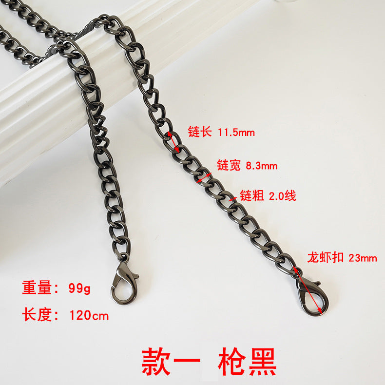 Metal Bag Chain With Woven Shoulder Strap For DIY