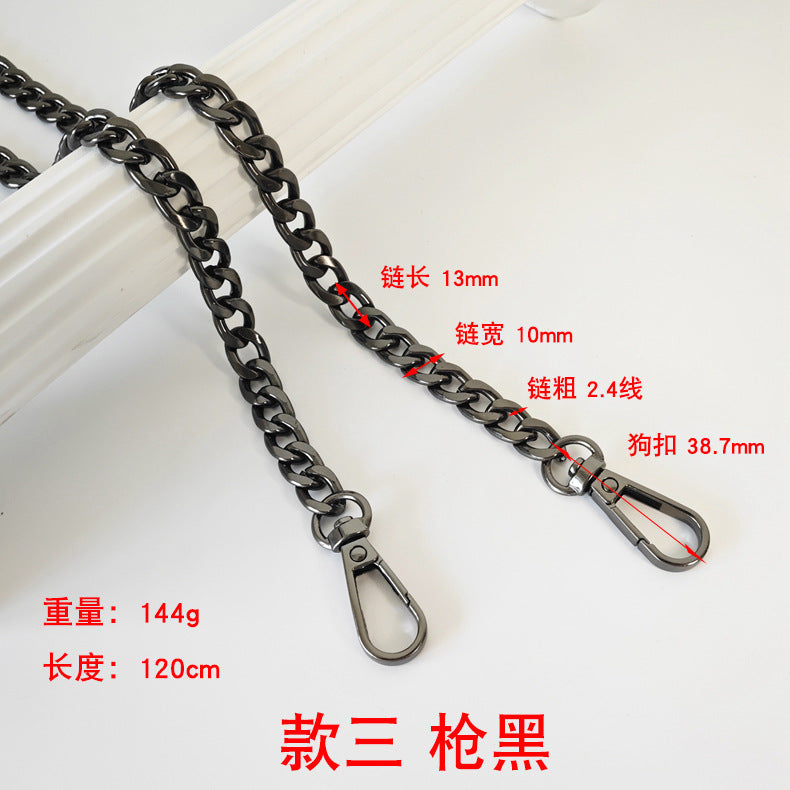 Metal Bag Chain With Woven Shoulder Strap For DIY