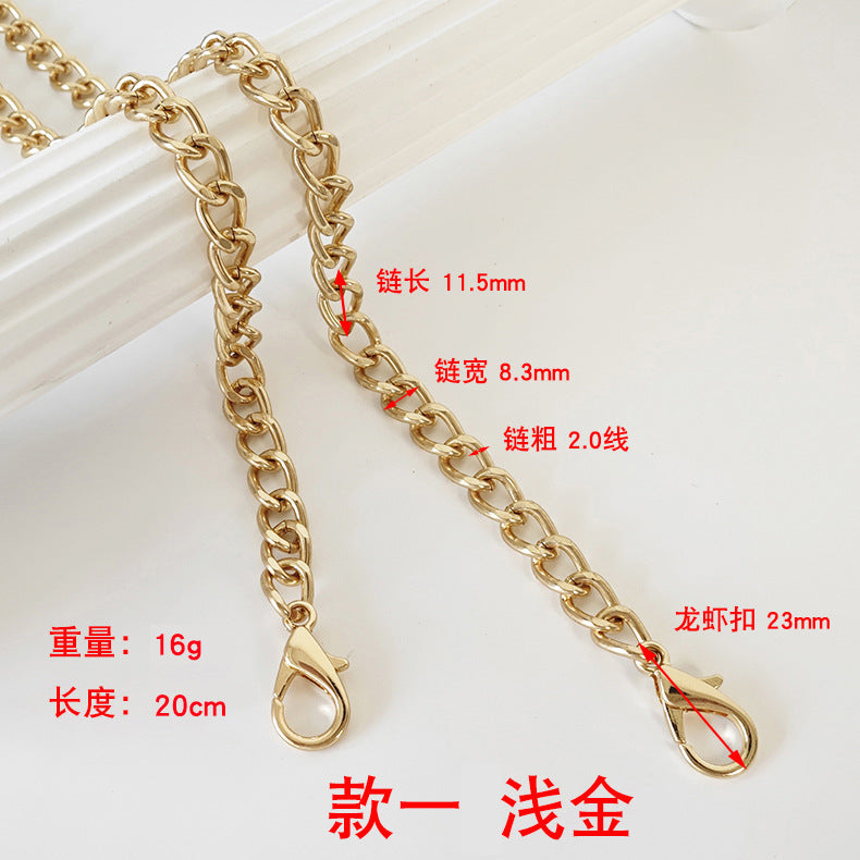 Metal Bag Chain With Woven Shoulder Strap For DIY