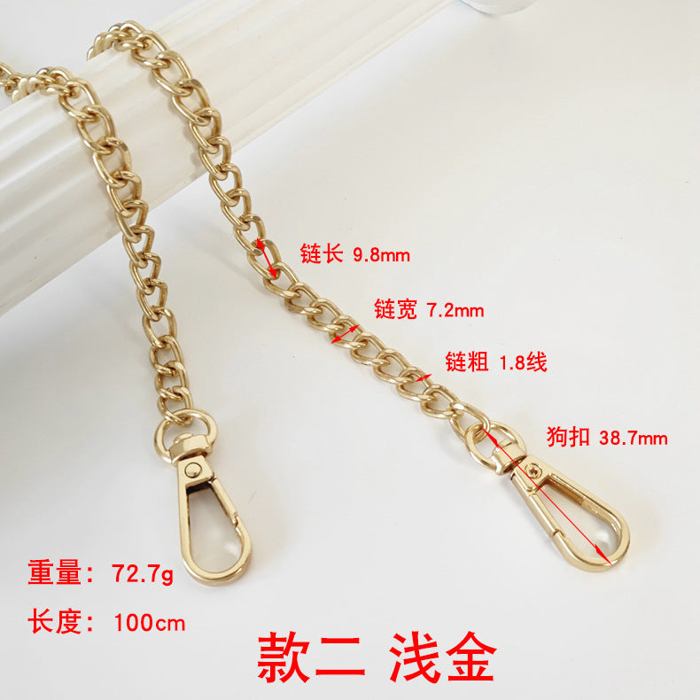 Metal Bag Chain With Woven Shoulder Strap For DIY